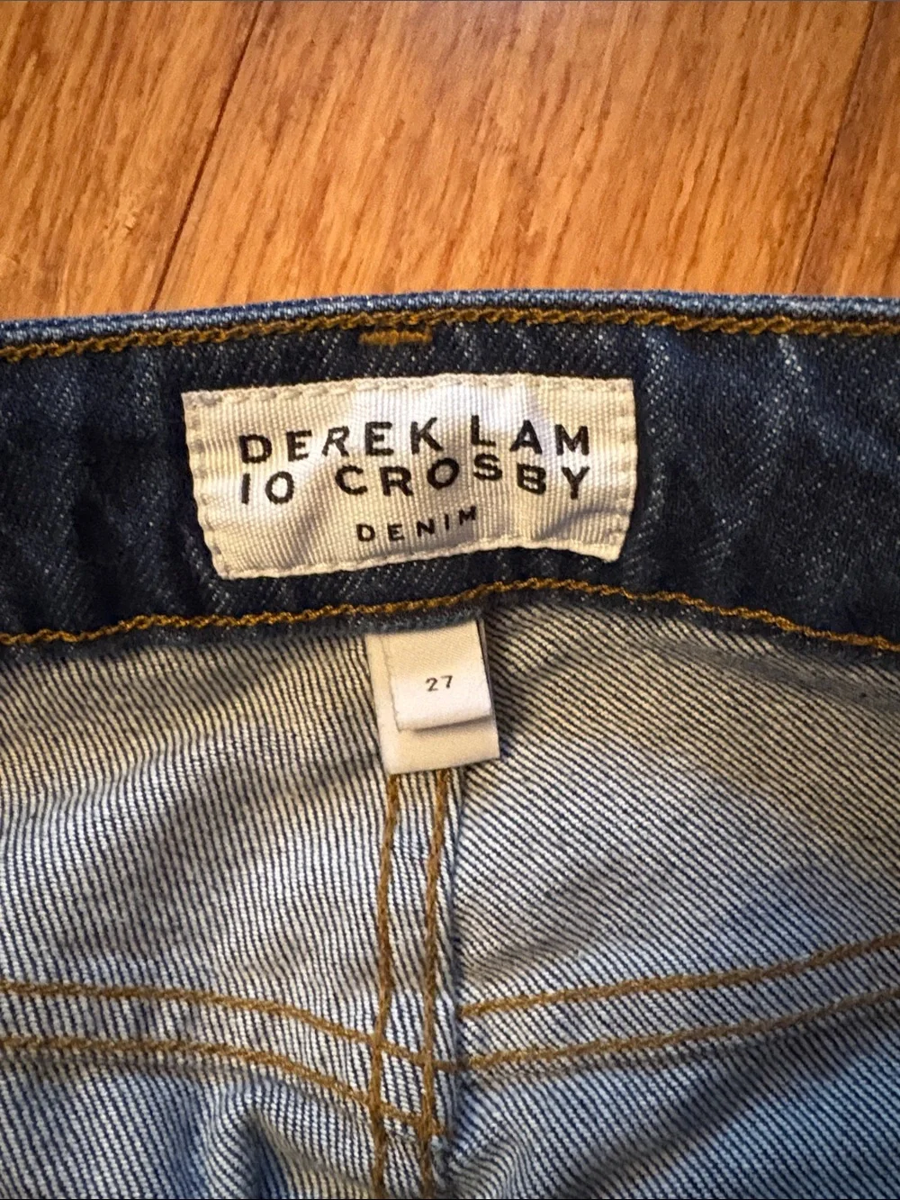Derek Lam 10 Crosby Blue Denim Jeans - size 27 - flare cargo - raw hem